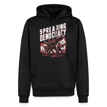 Spreading Democracy Game - Men's Premium Hoodie - black - Front - Nico (187cm) & Julia (174cm)
