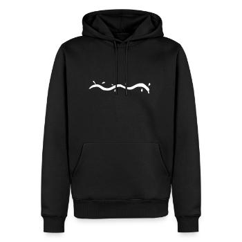 wave line dash - Men's Premium Hoodie - black - Front - Nico (187cm) & Julia (174cm)