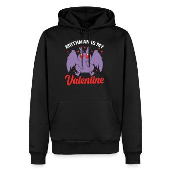 Funny Valentines Day Cryptid Cute Mothman - Men's Premium Hoodie - black - Front - Nico (187cm) & Julia (174cm)