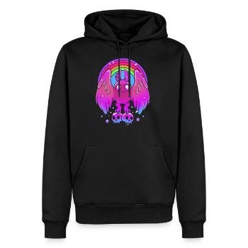 Pastel Gothic Rainbow Mothman - Men's Premium Hoodie - black - Front - Nico (187cm) & Julia (174cm)