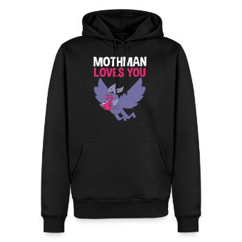 Mothman Loves You Valentines Day Cryptid For Women - Men's Premium Hoodie - black - Front - Nico (187cm) & Julia (174cm)