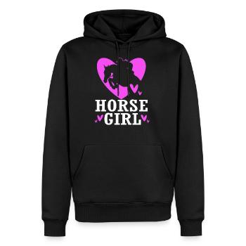 Dressage Equestrian Women Horse Girl - Men's Premium Hoodie - black - Front - Nico (187cm) & Julia (174cm)