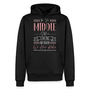 Sibling Love Offspring Sarcasm - Men's Premium Hoodie - black - Front - Nico (187cm) & Julia (174cm)