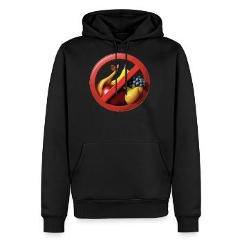 No Fruits Allow Funny Prohibition Sign Design - Men's Premium Hoodie - black - Front - Nico (187cm) & Julia (174cm)