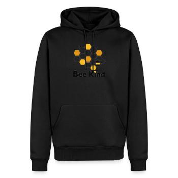 Bee Kind Hex Pattern - Men's Premium Hoodie - black - Front - Nico (187cm) & Julia (174cm)