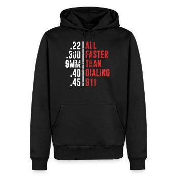 all faster than 911 - Men's Premium Hoodie - black - Front - Nico (187cm) & Julia (174cm)