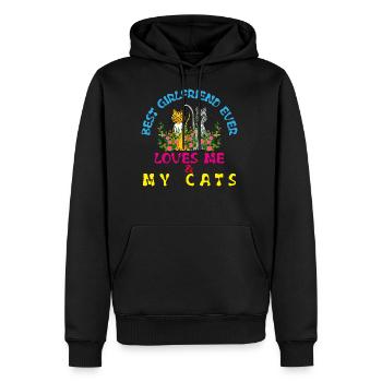 cats & girlfriend - Men's Premium Hoodie - black - Front - Nico (187cm) & Julia (174cm)