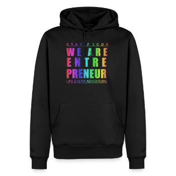 We are entrepreneur BW - Men's Premium Hoodie - black - Front - Nico (187cm) & Julia (174cm)