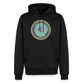 music - Men's Premium Hoodie - black - Front - Nico (187cm) & Julia (174cm)