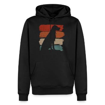 Vintage Dog - Men's Premium Hoodie - black - Front - Nico (187cm) & Julia (174cm)