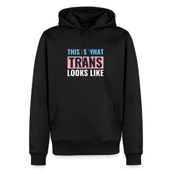 Transgender LGBT Trans This is What Trans Looks - Men's Premium Hoodie - black - Front - Nico (187cm) & Julia (174cm)