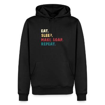 Eat sleep Make Soap Repeat Funny Soap Making - Men's Premium Hoodie - black - Front - Nico (187cm) & Julia (174cm)