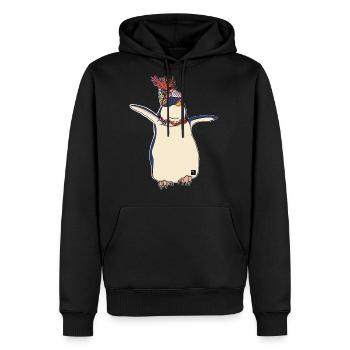 Happy Blue Penguin - Men's Premium Hoodie - black - Front - Nico (187cm) & Julia (174cm)