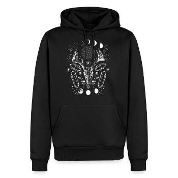 Dark Deer - Men's Premium Hoodie - black - Front - Nico (187cm) & Julia (174cm)