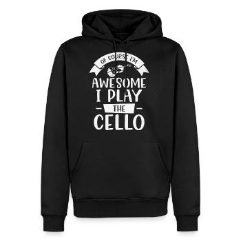 Music Cello Instrument Classical Music Cellist - Men's Premium Hoodie - black - Front - Nico (187cm) & Julia (174cm)