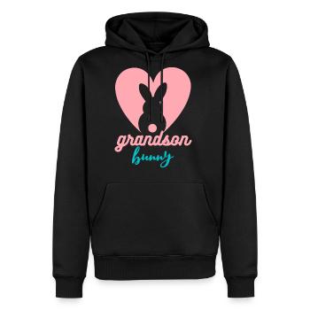 Grandson Bunny Easter Day - Men's Premium Hoodie - black - Front - Nico (187cm) & Julia (174cm)