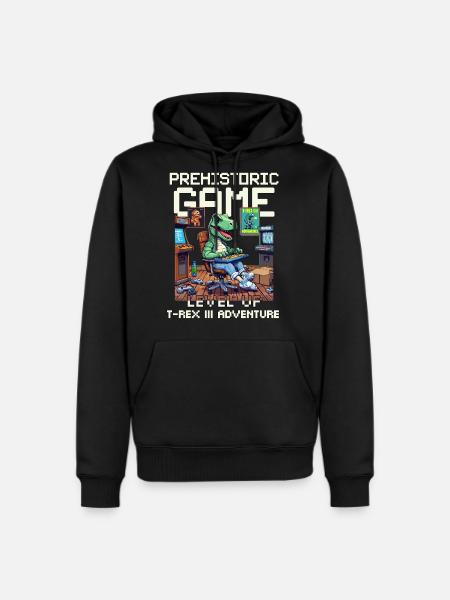 t-rex prehistoric game - Men's Premium Hoodie - black