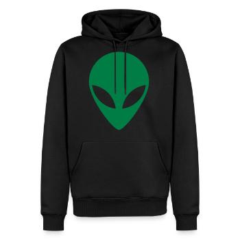 Alien Face - Men's Premium Hoodie - black - Front - Nico (187cm) & Julia (174cm)