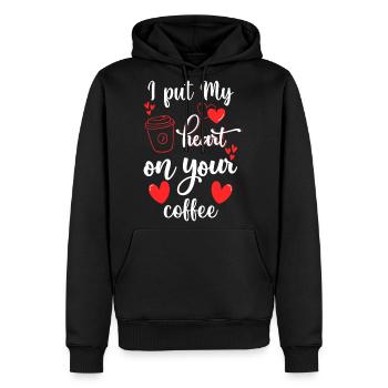 Barista Milk Foam Portafilter - Men's Premium Hoodie - black - Front - Nico (187cm) & Julia (174cm)