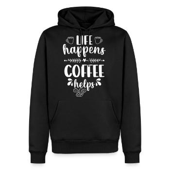 Coffee Cafe Coffee Cup Bar - Men's Premium Hoodie - black - Front - Nico (187cm) & Julia (174cm)