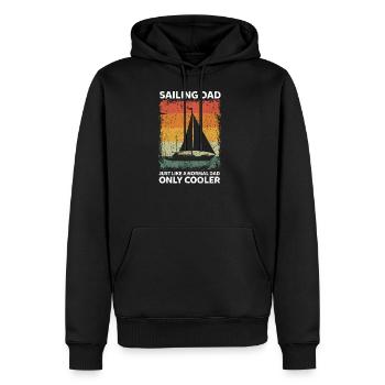 Vintage Sailing Dad Like A Normal Dad Only Cooler - Men's Premium Hoodie - black - Front - Nico (187cm) & Julia (174cm)
