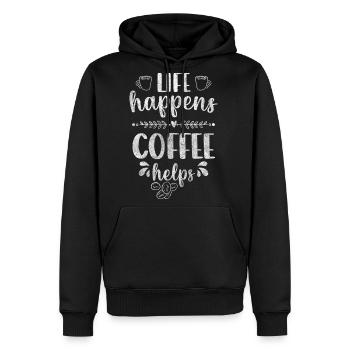 Coffee Milk Coffee Lover - Men's Premium Hoodie - black - Front - Nico (187cm) & Julia (174cm)