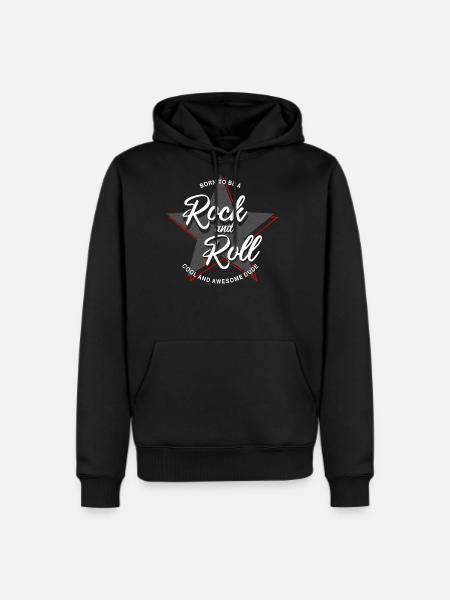 Born to Rock and Roll Star Design - Men's Premium Hoodie - black