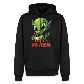 Coffee is Universal - Men's Premium Hoodie - black - Front - Nico (187cm) & Julia (174cm)