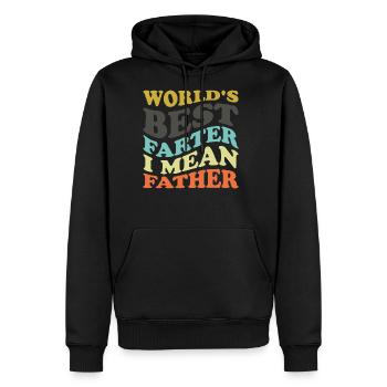 World s Best Farter I Mean Father Groovy - Men's Premium Hoodie - black - Front - Nico (187cm) & Julia (174cm)