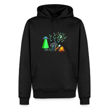 Trick or Treat - Alien Camping Kitten - Men's Premium Hoodie - black - Front - Nico (187cm) & Julia (174cm)