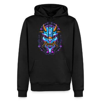 Street cyberpunk clothing streetwear - Men's Premium Hoodie - black - Front - Nico (187cm) & Julia (174cm)