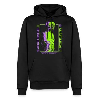 Anatomical Streetwear - Men's Premium Hoodie - black - Front - Nico (187cm) & Julia (174cm)