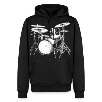 Trap Set Sketch - Men's Premium Hoodie - black - Front - Nico (187cm) & Julia (174cm)