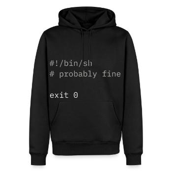 Probably Fine: Shell (Large Type) - Men's Premium Hoodie - black - Front - Nico (187cm) & Julia (174cm)