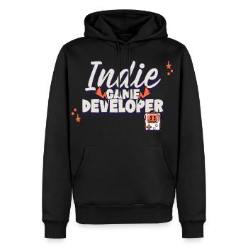 indie game developer - Men's Premium Hoodie - black - Front - Nico (187cm) & Julia (174cm)