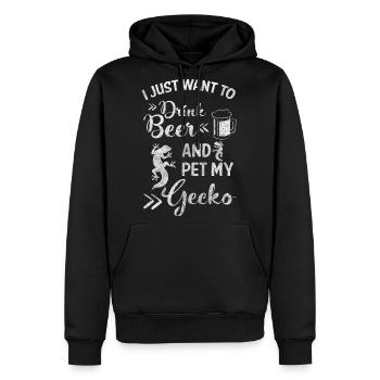 Geckos Salamander Pet Reptile Lovers - Men's Premium Hoodie - black - Front - Nico (187cm) & Julia (174cm)