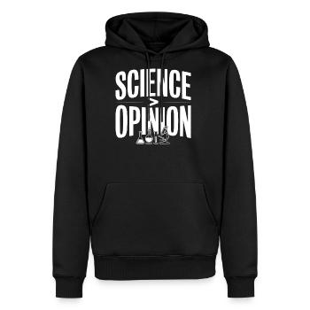 Science > Opinion - Men's Premium Hoodie - black - Front - Nico (187cm) & Julia (174cm)