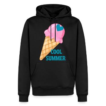 Ice Cream Heart Summer Vibe - Men's Premium Hoodie - black - Front - Nico (187cm) & Julia (174cm)