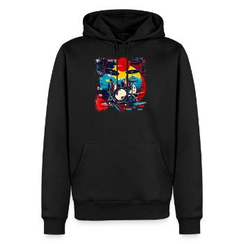 Drum Kit Artwork - Men's Premium Hoodie - black - Front - Nico (187cm) & Julia (174cm)