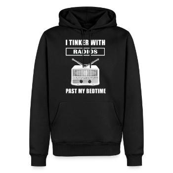 I Tinker With Radios Past My Bedtime - Men's Premium Hoodie - black - Front - Nico (187cm) & Julia (174cm)