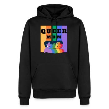 Queer Mom - Men's Premium Hoodie - black - Front - Nico (187cm) & Julia (174cm)