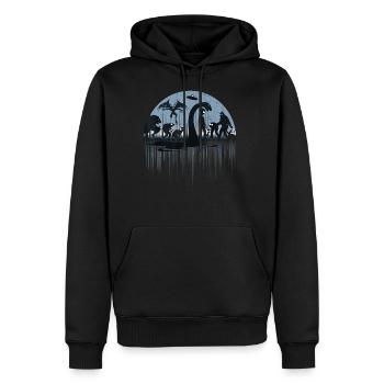 Mythical Bigfoot Mothman Cryptid Premium - Men's Premium Hoodie - black - Front - Nico (187cm) & Julia (174cm)