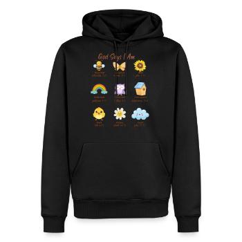 Multi Bible Scriptures - Men's Premium Hoodie - black - Front - Nico (187cm) & Julia (174cm)