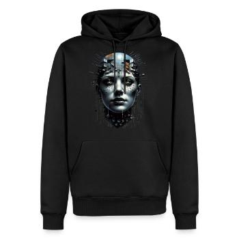 MATRIX CUBE HEAD - Men's Premium Hoodie - black - Front - Nico (187cm) & Julia (174cm)