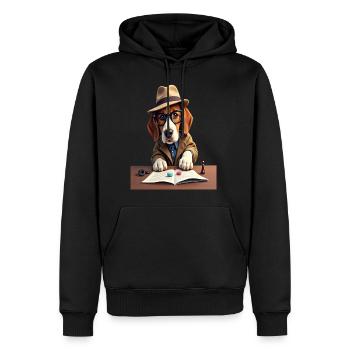 Sock Mystery Detective Dog - Men's Premium Hoodie - black - Front - Nico (187cm) & Julia (174cm)