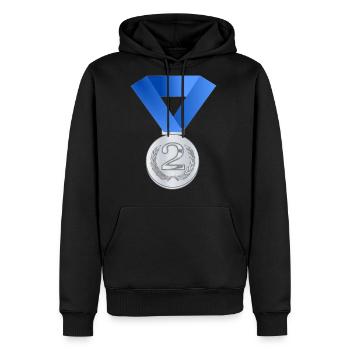 Silver medal / award - Men's Premium Hoodie - black - Front - Nico (187cm) & Julia (174cm)