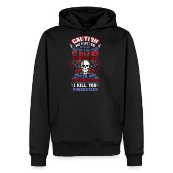 Girlfriend - My girlfriend will always be my ang - Men's Premium Hoodie - black - Front - Nico (187cm) & Julia (174cm)