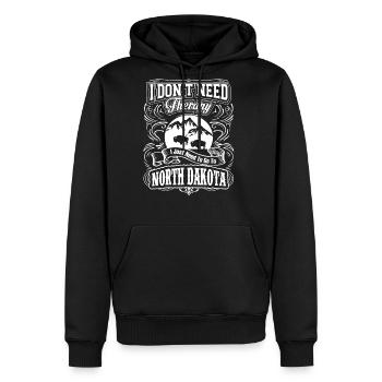 Go to North Dakota - I don't need therapy - Men's Premium Hoodie - black - Front - Nico (187cm) & Julia (174cm)