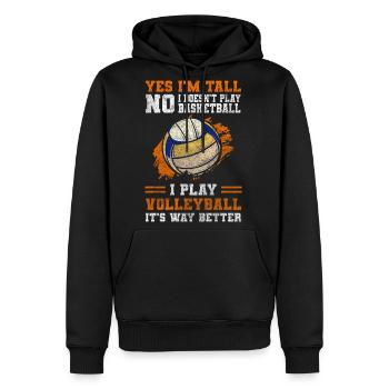 Volleyball Ball Coach Ball Sport - Men's Premium Hoodie - black - Front - Nico (187cm) & Julia (174cm)