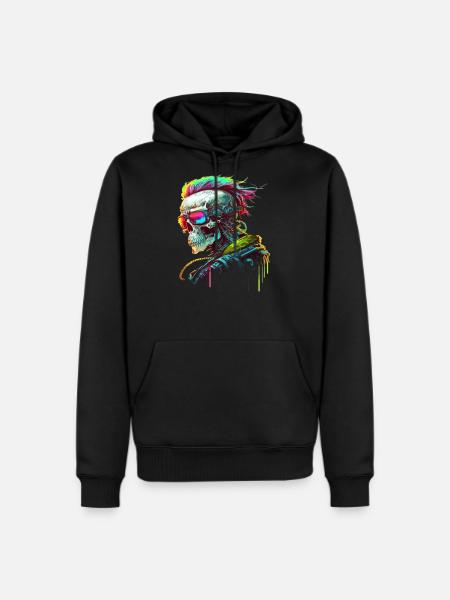 Cyberpunk Skull - Men's Premium Hoodie - black